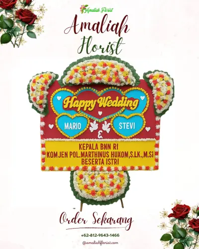 Karangan Papan Bunga Pernikahan di Bojongmanik